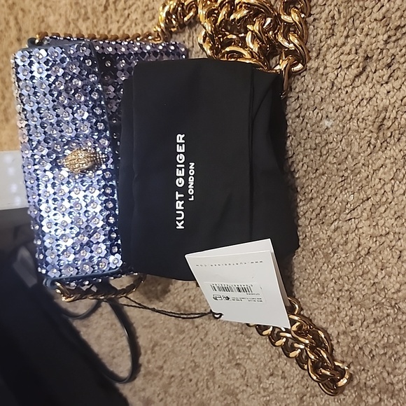 Kurt Geiger Blue Sequin Crossbody Bag - Picture 2 of 3
